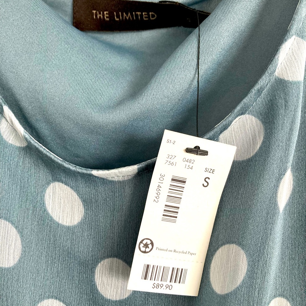 NWT Smokey blue Polk-a-Dot dress